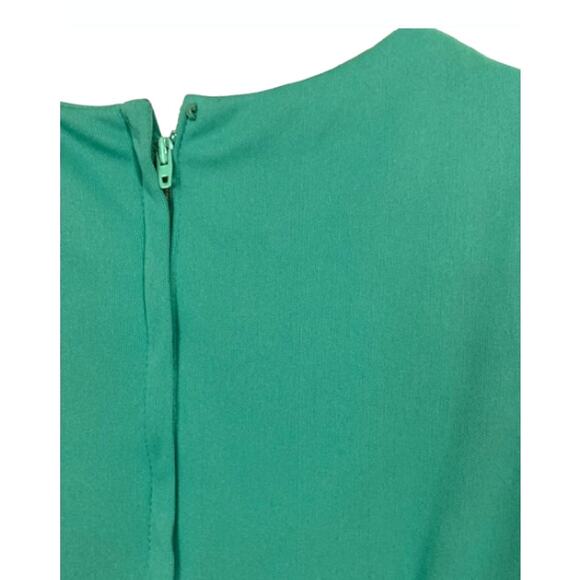 Vintage MINT Green Embellished Dress - 1960s Sleeveless Sea Green Formal Gown - Picture 7 of 8